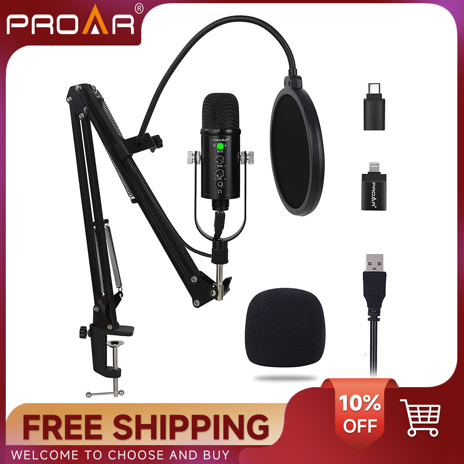 Pc Gaming Youtube - BM86 USB-конденсаторный микрофон для ПК, игровой