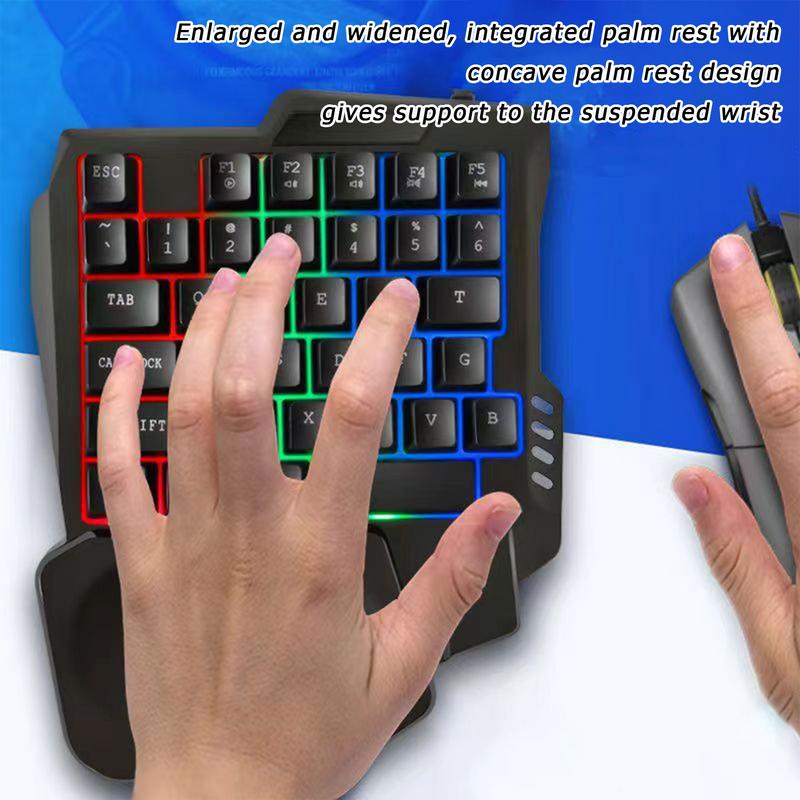 Pc Gaming Uk - 35-клавишная игровая клавиатура, одноручная USB-проводная одноручная