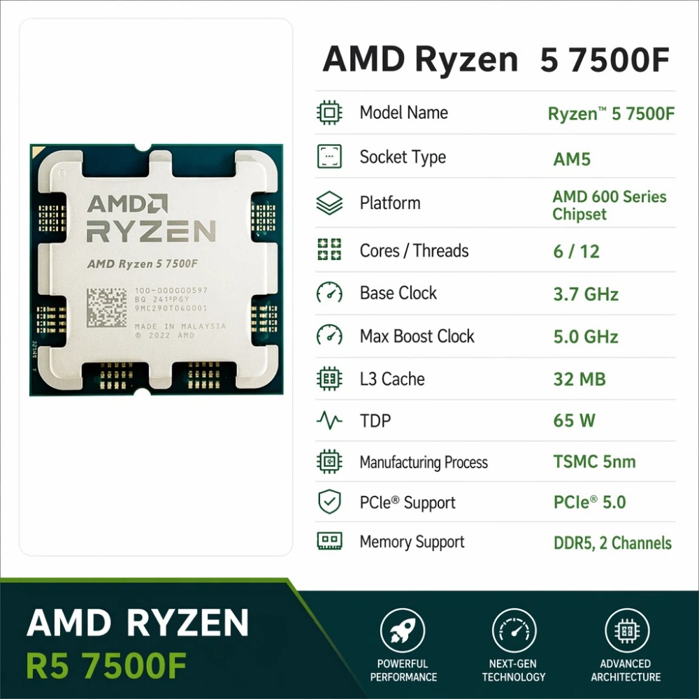 Процессор AMD R5 7500F Ryzen 5 – обзор и цена Amd Cpu Ryzen 5